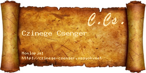 Czinege Csenger névjegykártya